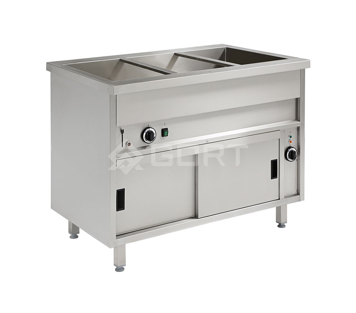Free standing bain marie 1 well (3xGN1/1), with hot cupboard
