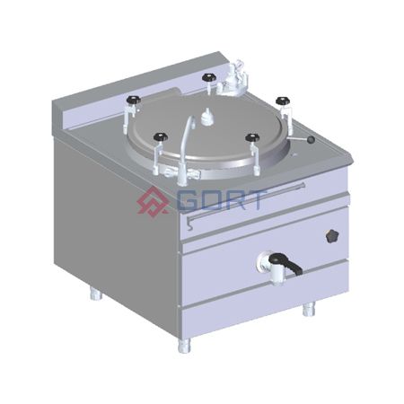 Steam boiling pan 200 L with autoclave
