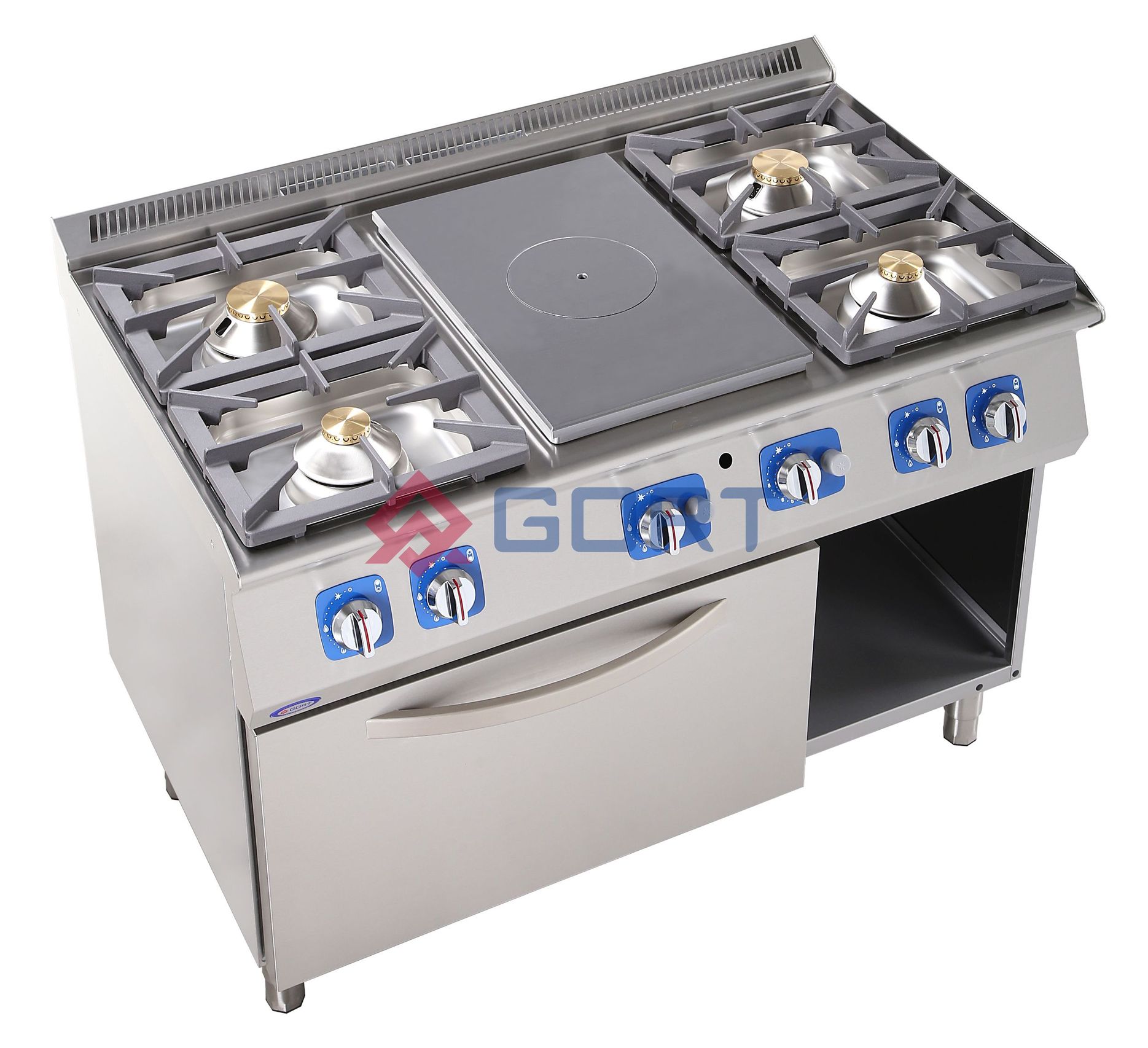 Gas solid top with 4 burner gas cooking range on gas oven | GORT ...
