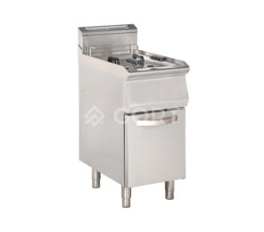 Double tank gas fryer with cold zone