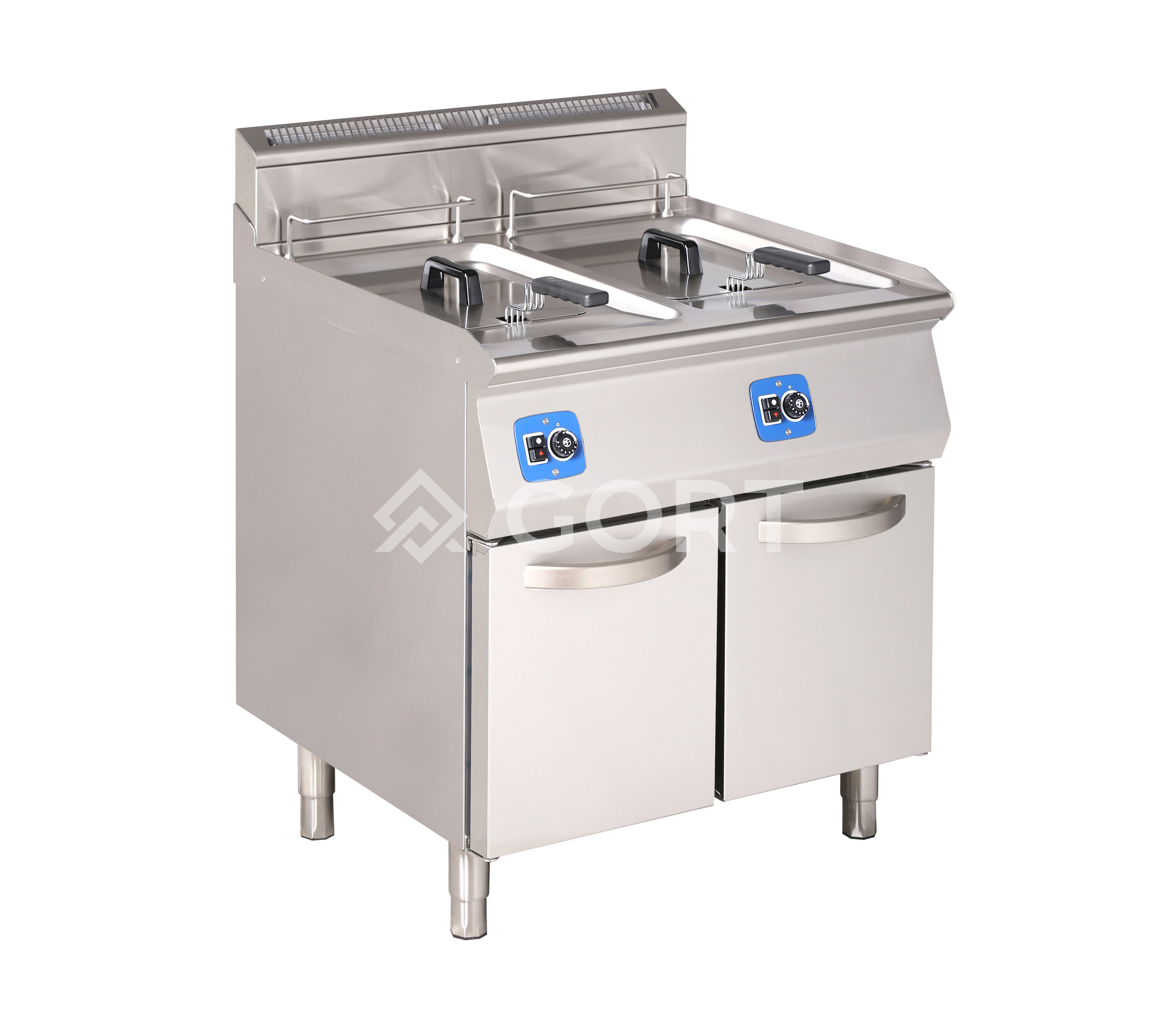 Double tank gas fryer with cold zone