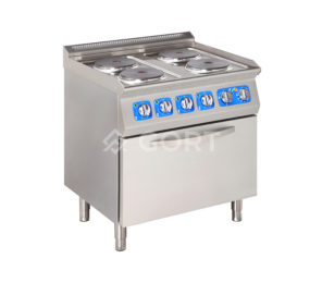 4 plate electric cooking range on electric oven