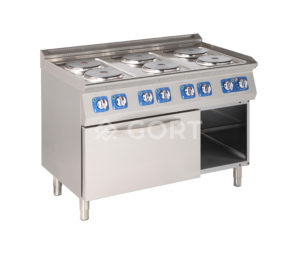 6 plate electric cooking range on electric oven
