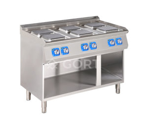 6 plate electric cooking range on open base