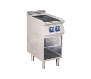 2 zone induction range on open base
