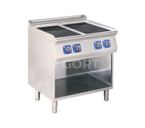 4 zone induction range on open base