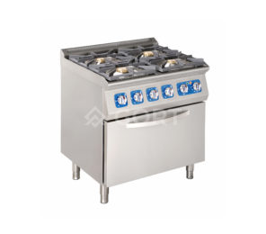 4 burner gas cooking range on electric oven
