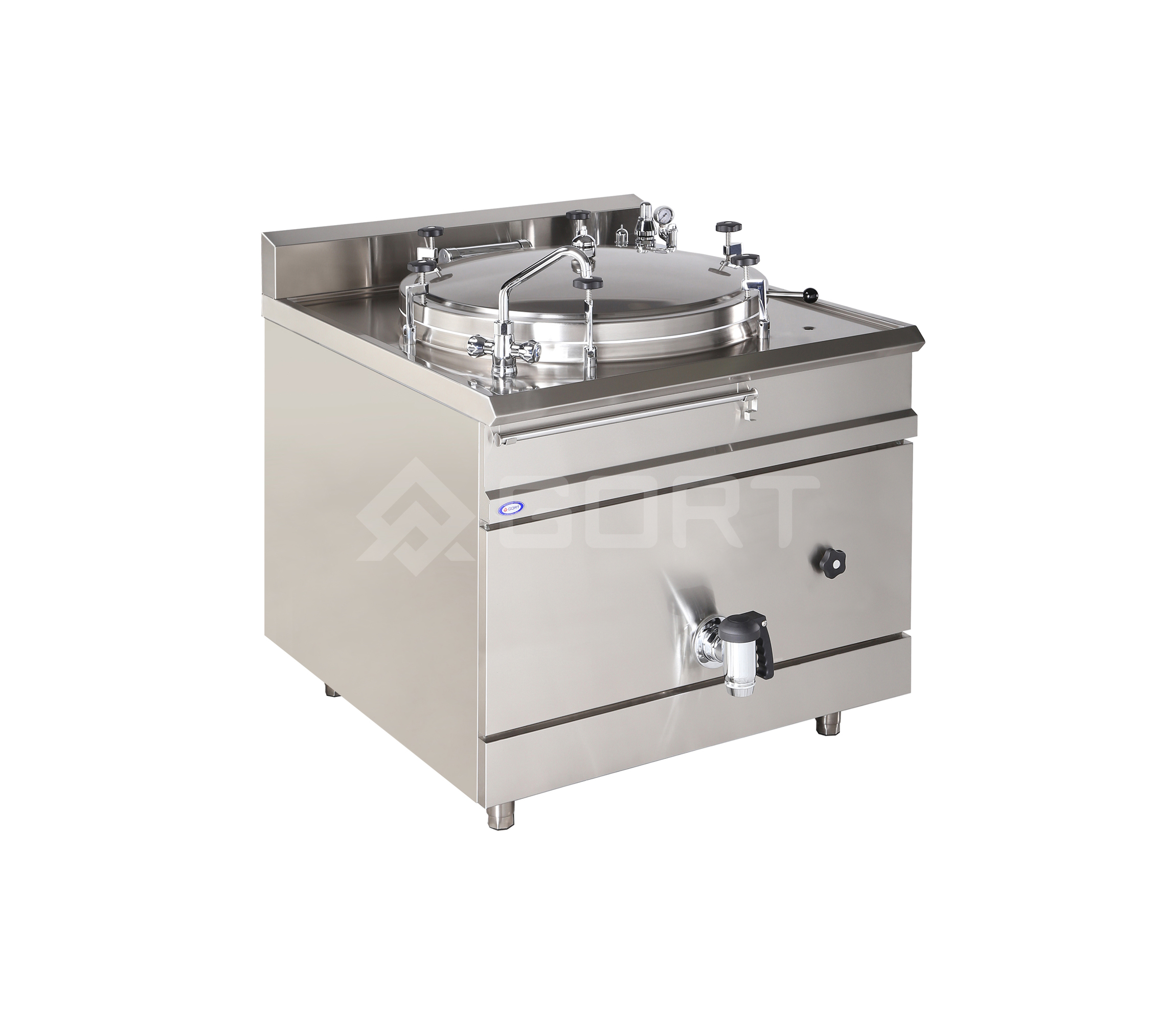 Steam boiling pan 455 L with autoclave
