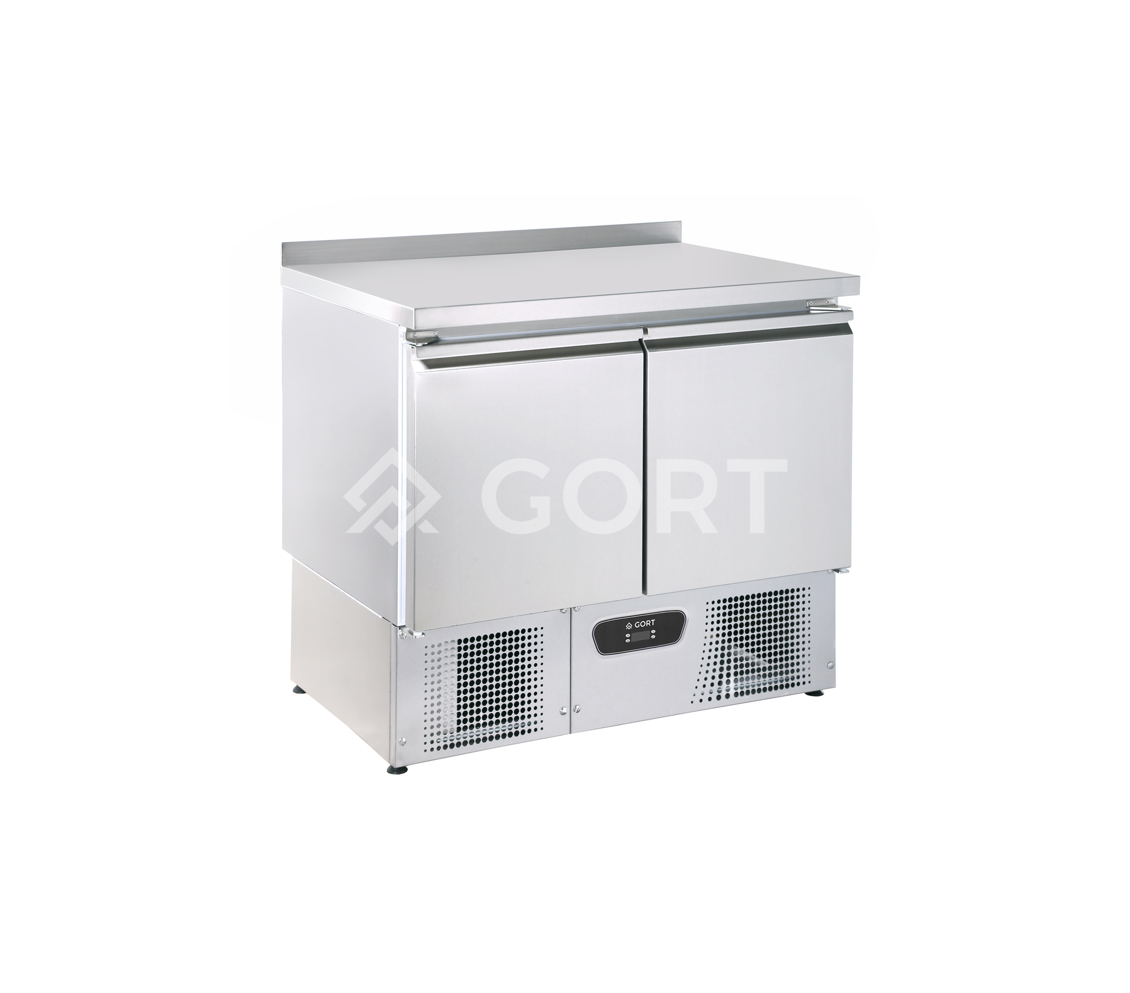 2 door refrigerated counter GN1/1 with compressor at the bottom