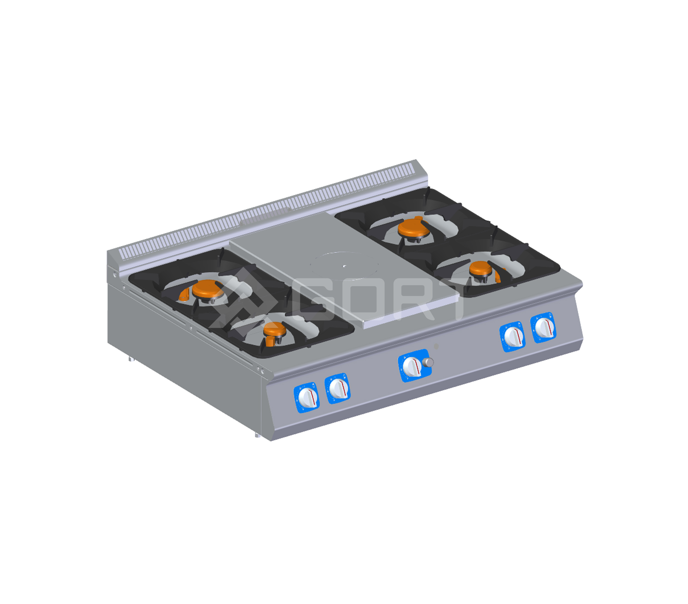Gas solid top with 4 burner gas cooking top 1200 MM L900
