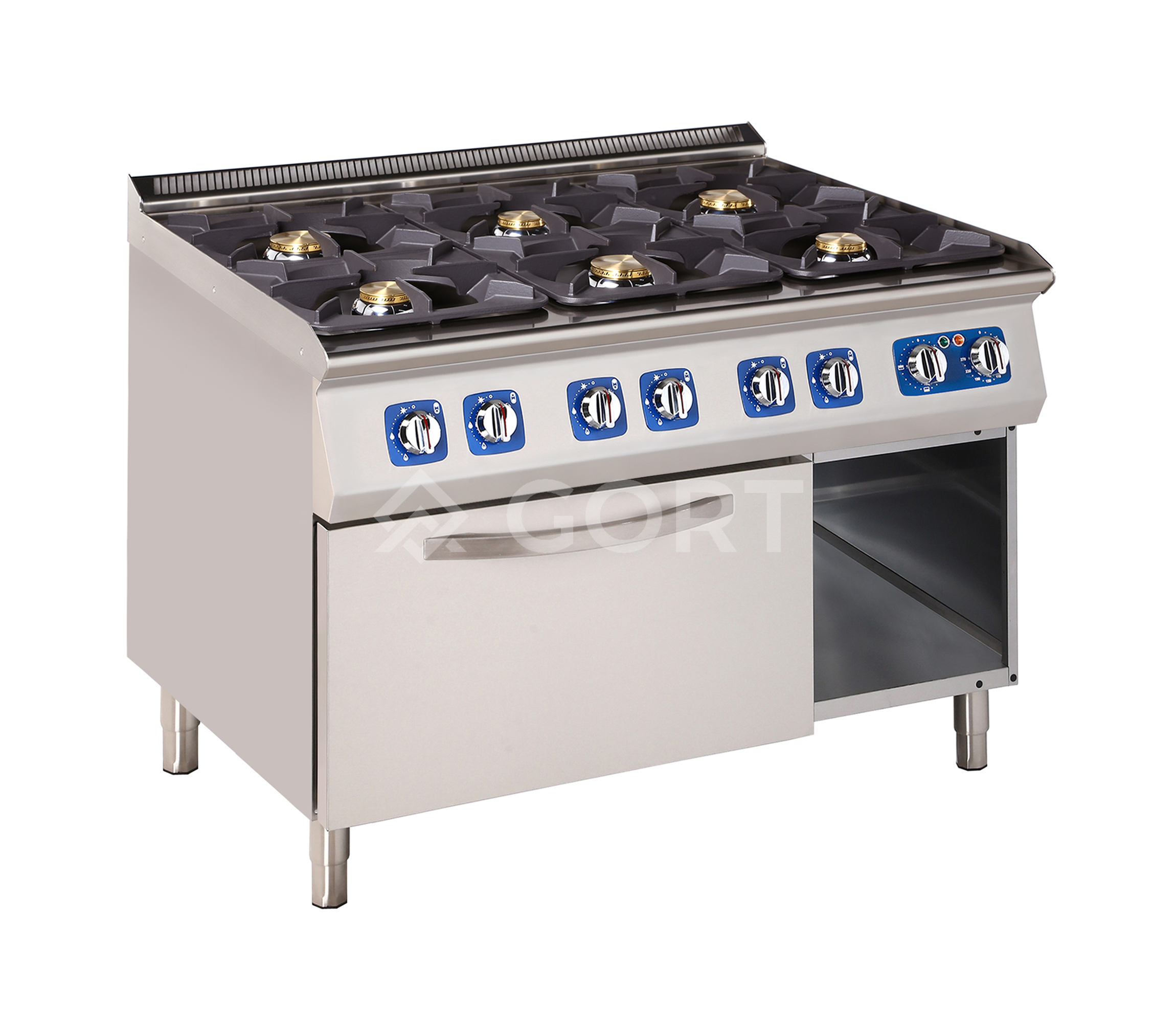 6 burner gas cooking range on electric oven L900