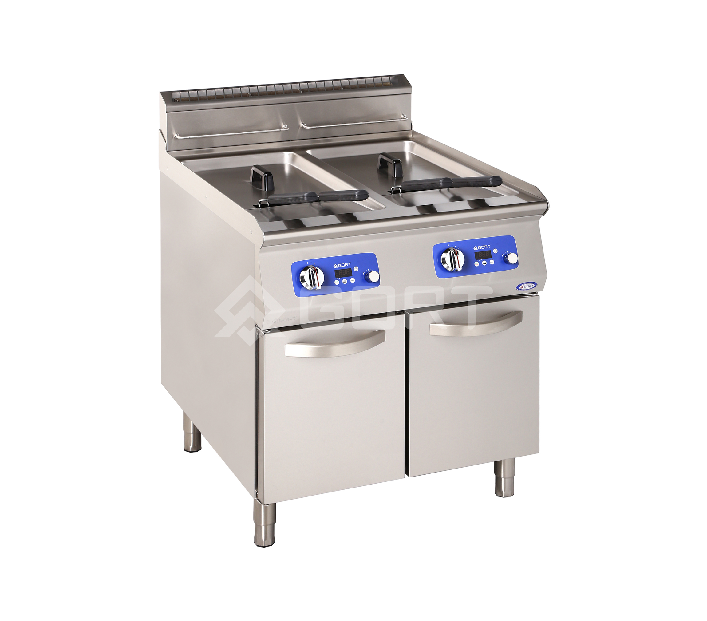 Double tank gas fryer with cold zone L900