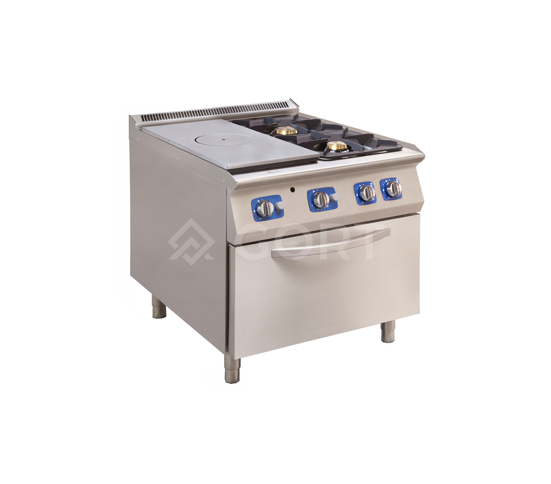 Gas solid top with 2 burner gas cooking top on gas oven 800 MM L900