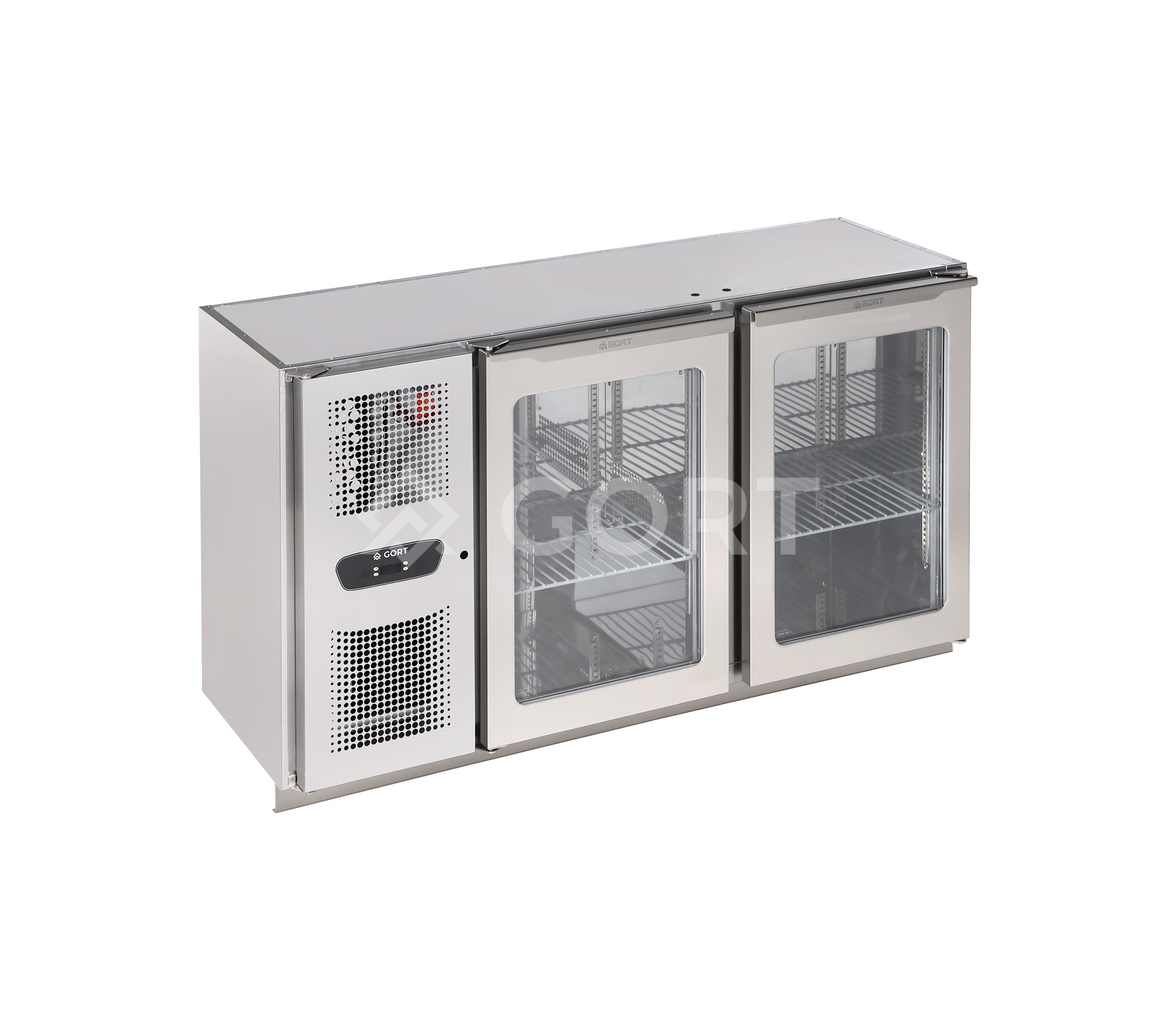 BAR COUNTER REFRIGERATOR with 2 glass doors – compressor on the side