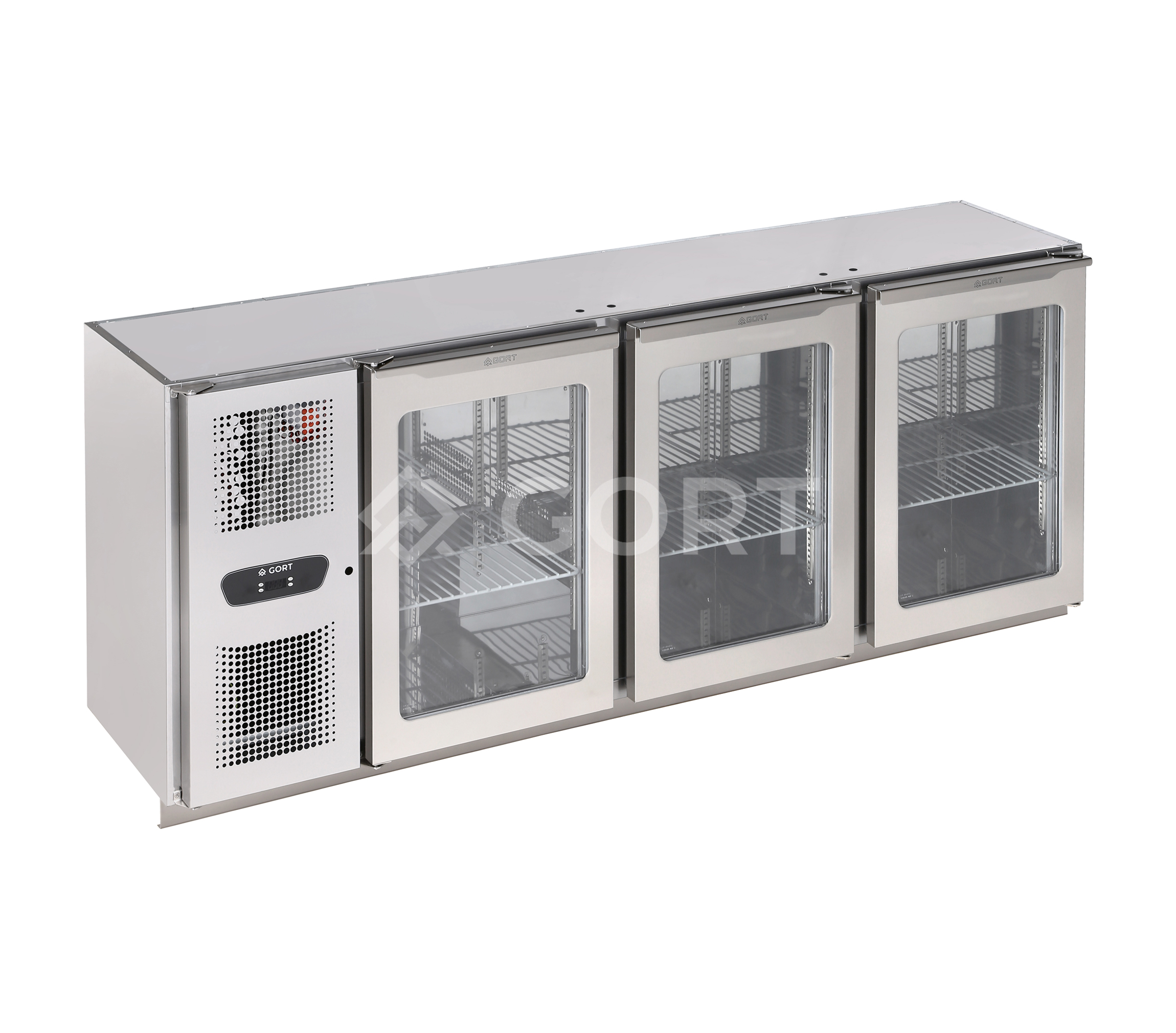 BAR COUNTER REFRIGERATOR with 3 glass doors – compressor on the side