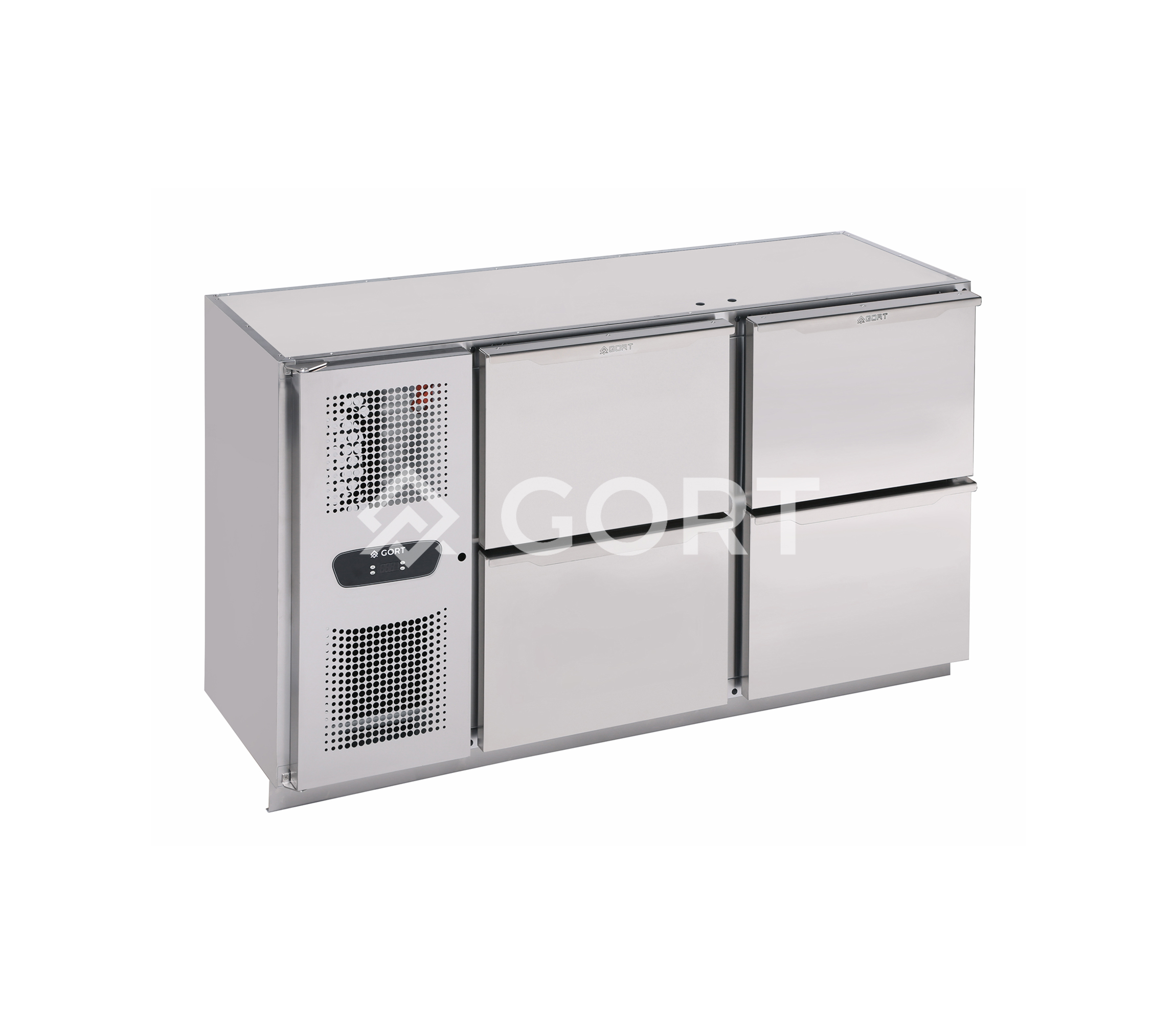 BAR COUNTER REFRIGERATOR with 4 s/s drawers – compressor on the side